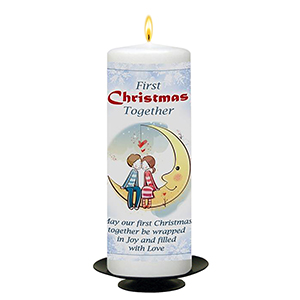 Personalsied Christmas Candle - Our First Christmas - Mr & Mrs Photo Christmas